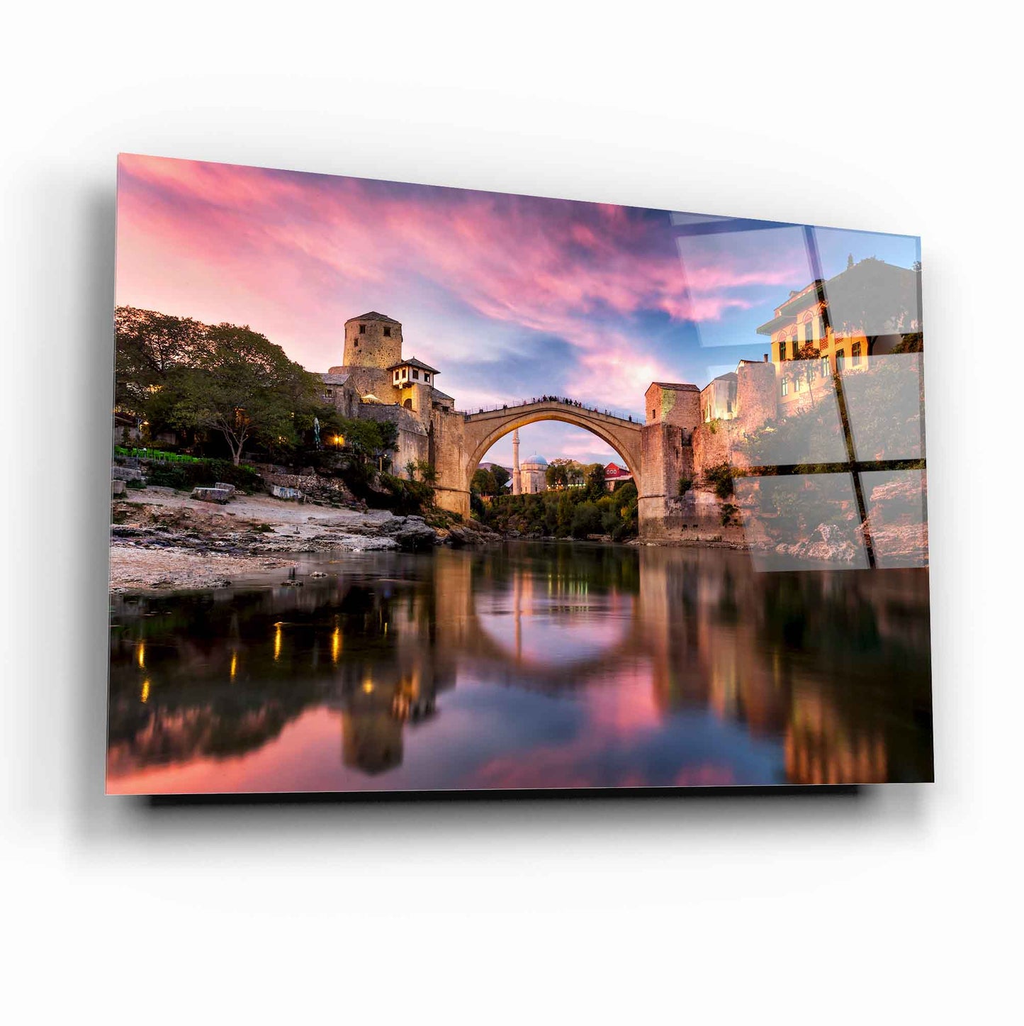 Mostar Köprüsü Yatay Cam Tablo