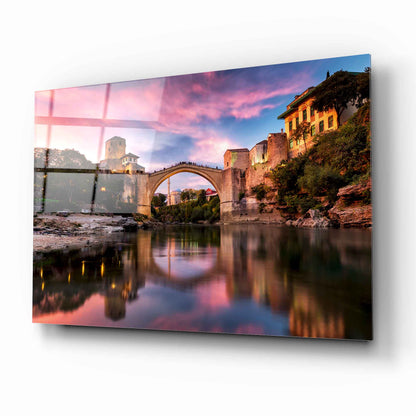 Mostar Köprüsü Yatay Cam Tablo