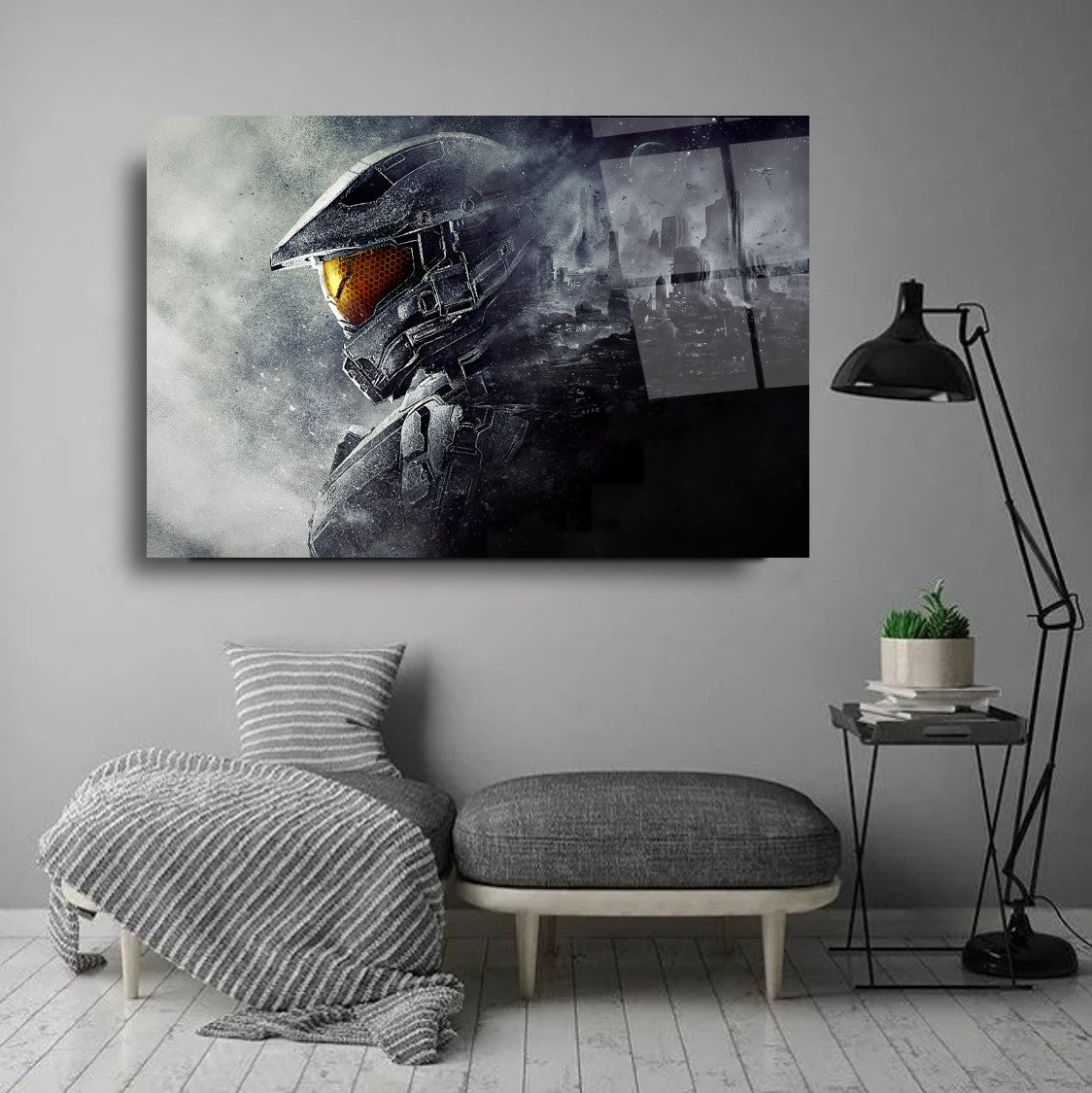 Astronot Yatay Cam Tablo