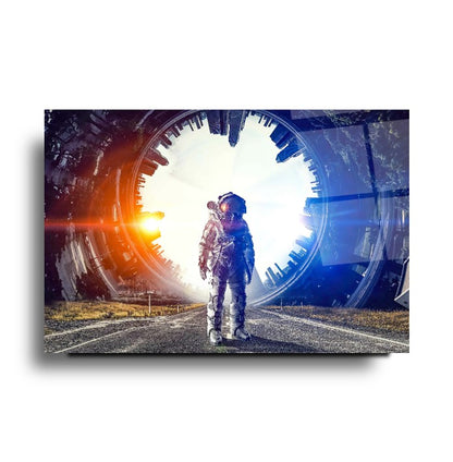 Astronot Yatay Cam Tablo