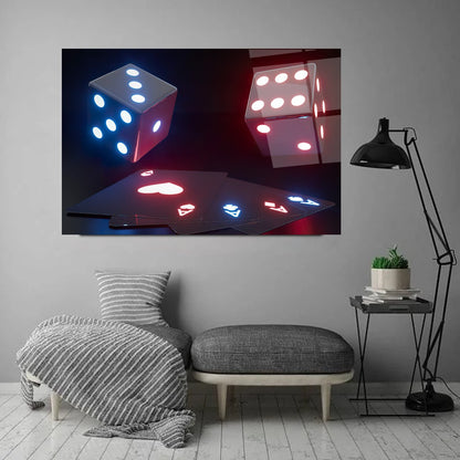 Neon Zarlar Yatay Cam Tablo