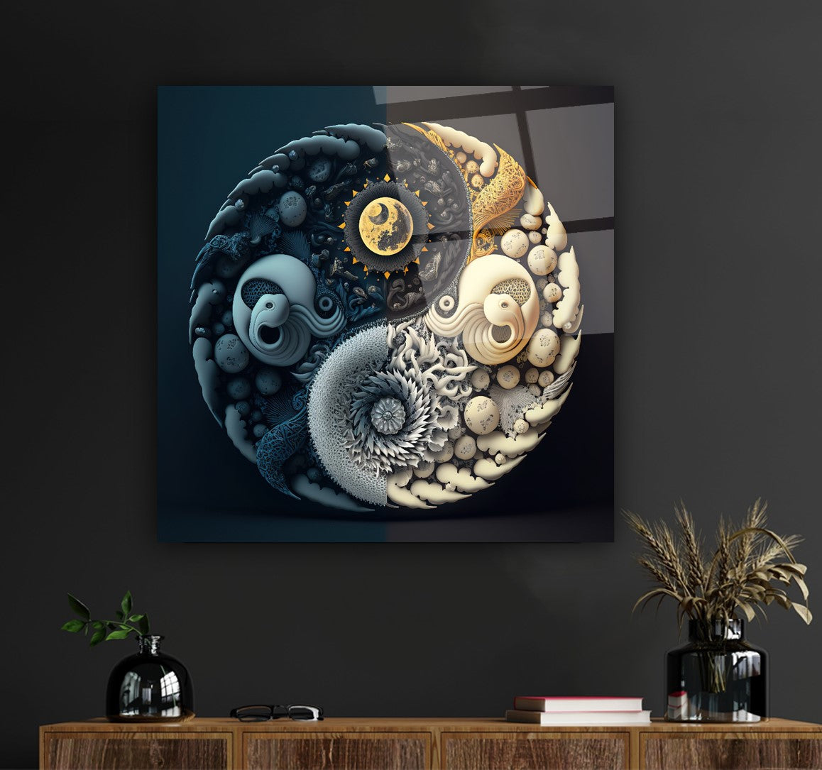 Ying Yang Kare Cam Tablo