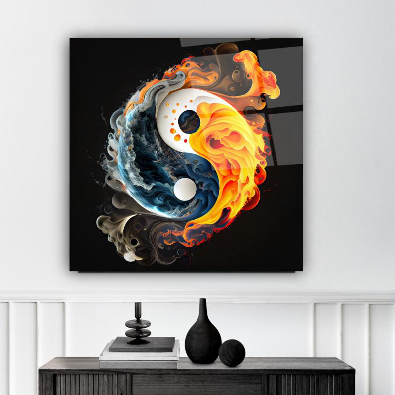 Ying Yang Kare Cam Tablo