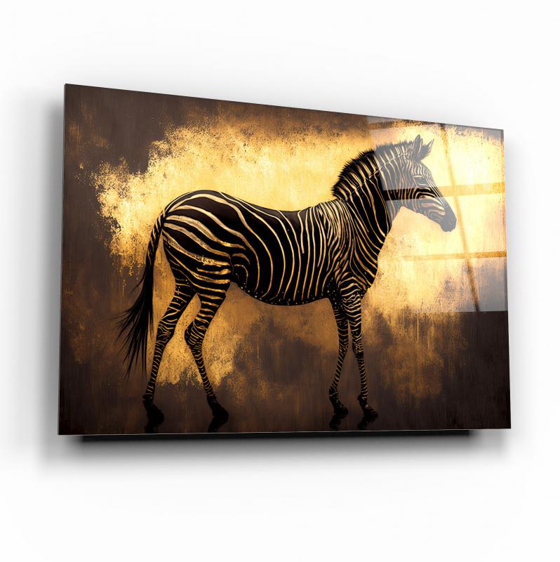 Gold Zebra Yatay Cam Tablo