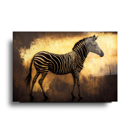 Gold Zebra Yatay Cam Tablo