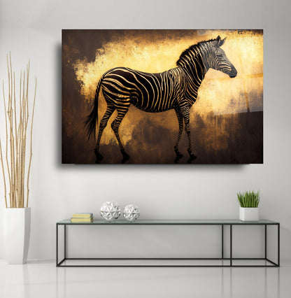 Gold Zebra Yatay Cam Tablo