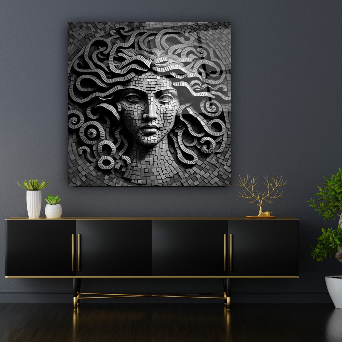 Medusa Kare Cam Tablo