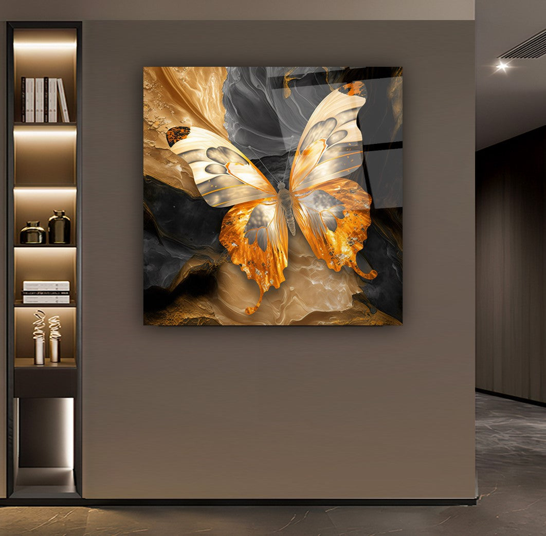 Kelebek Kare Cam Tablo