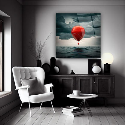 Uçan Balon Kare Cam Tablo