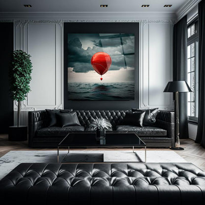 Uçan Balon Kare Cam Tablo