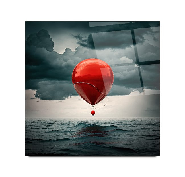 Uçan Balon Kare Cam Tablo