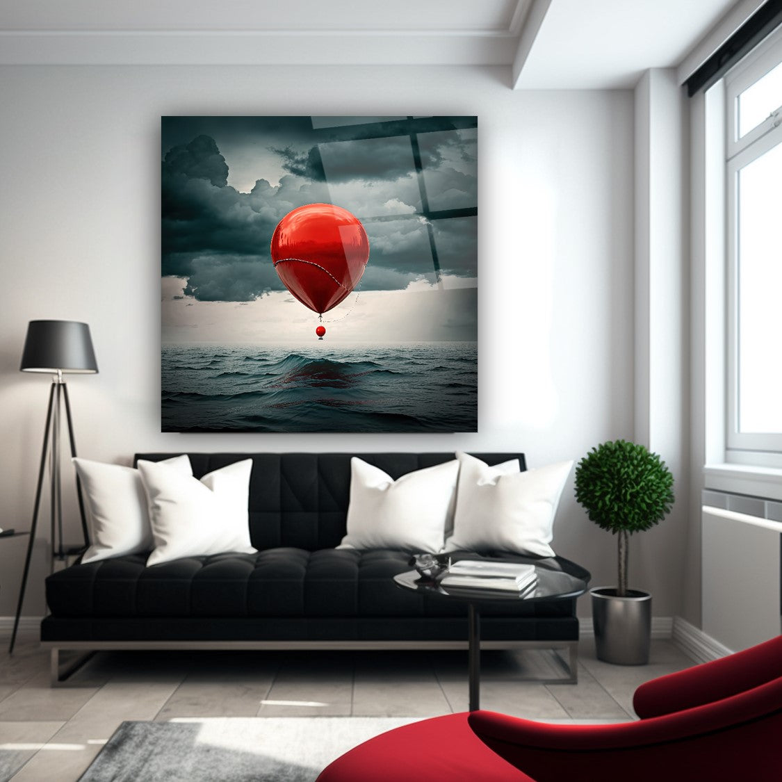 Uçan Balon Kare Cam Tablo