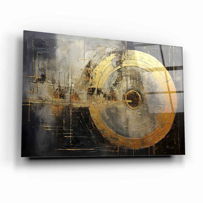 Gold Soyut Yatay Cam Tablo