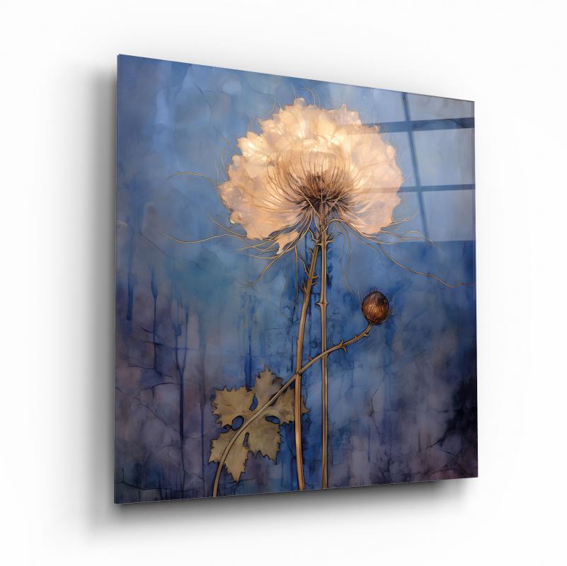 Çiçek Kare Cam Tablo