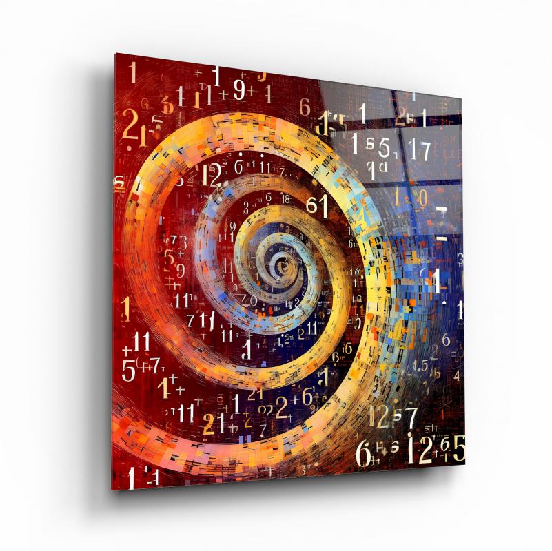 Matematik Sayılar Kare Cam Tablo