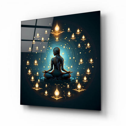 Meditasyon Kare Cam Tablo