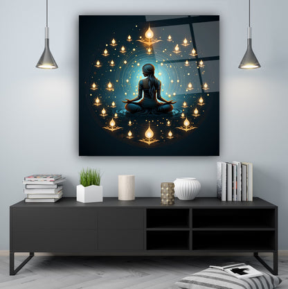 Meditasyon Kare Cam Tablo