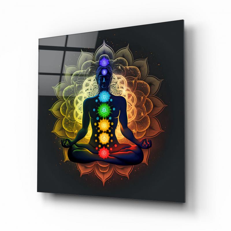 Meditasyon Kare Cam Tablo