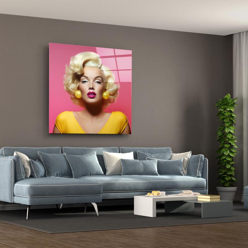 Marilyn Monroe Kare Cam Tablo