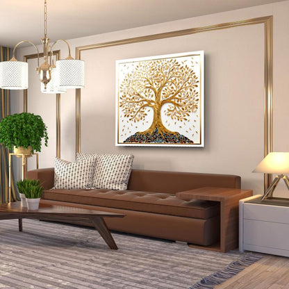 Hayat Ağacı Kare Cam Tablo