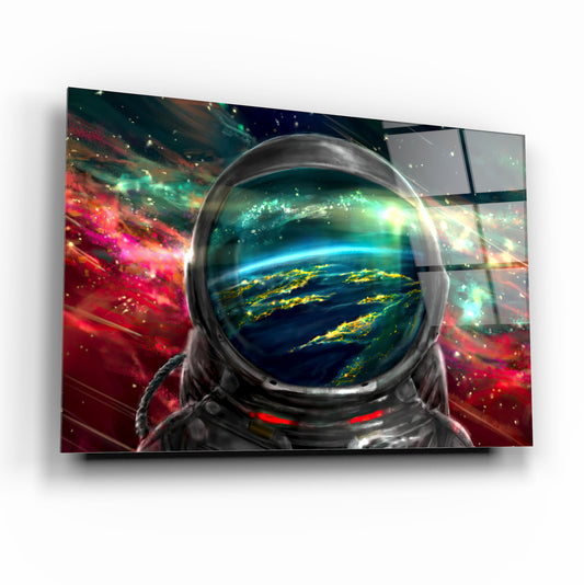 Astronot Yatay Cam Tablo