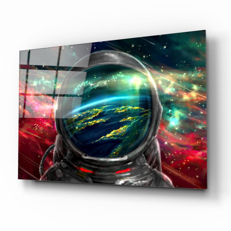 Astronot Yatay Cam Tablo