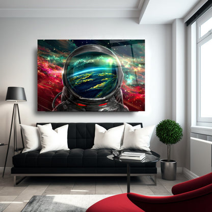 Astronot Yatay Cam Tablo