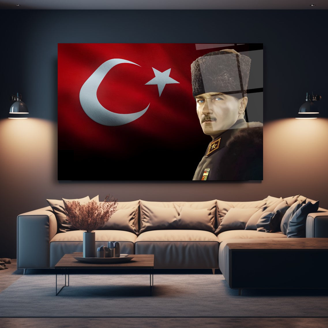 Atatürk Yatay Cam Tablo