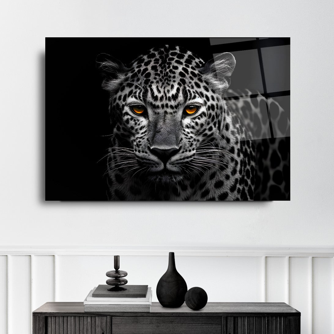 Leopar Yatay Cam Tablo