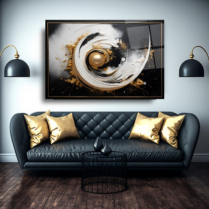 Soyut Yatay Cam Tablo