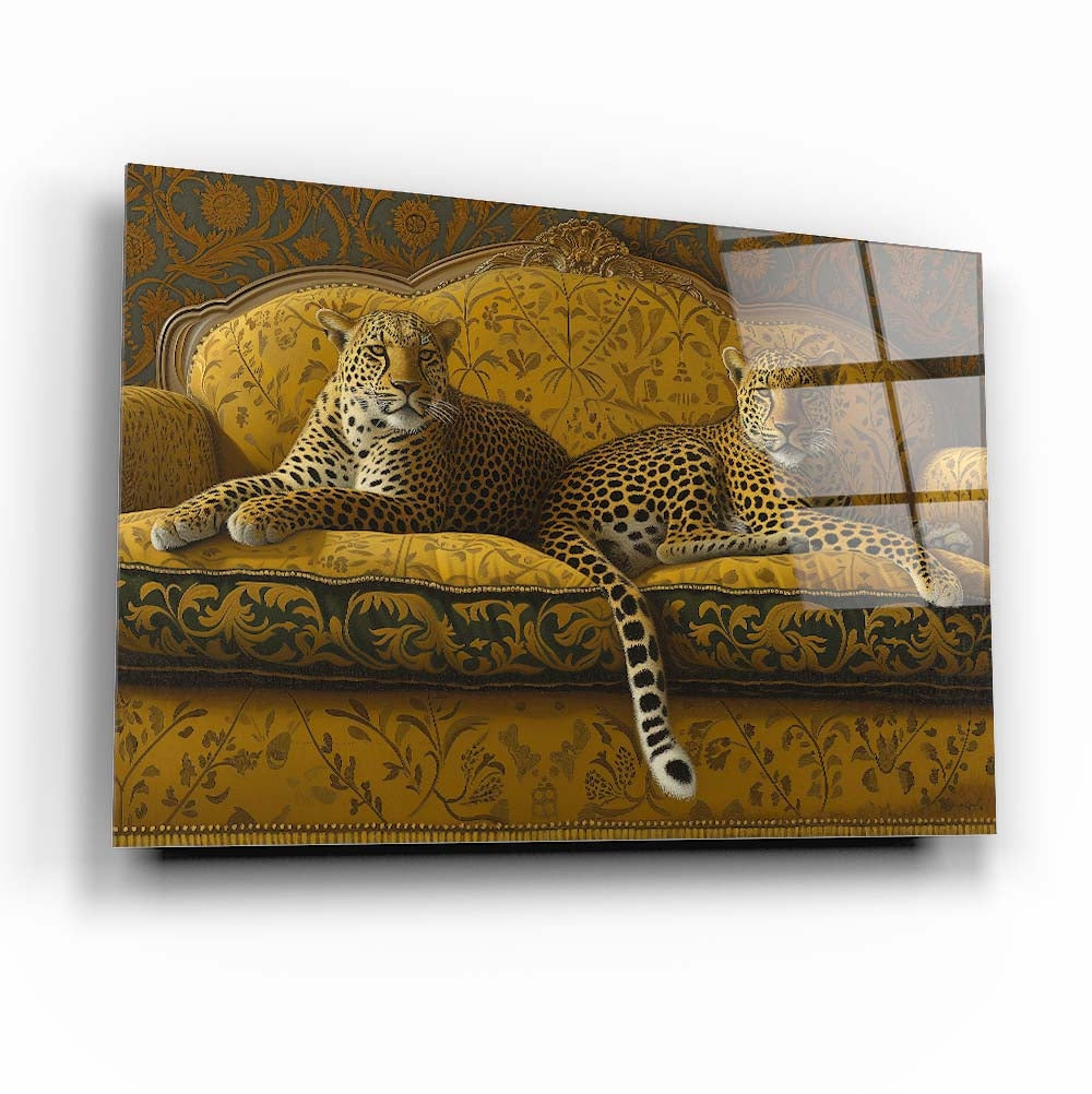 Leopar Yatay Cam Tablo