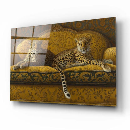 Leopar Yatay Cam Tablo