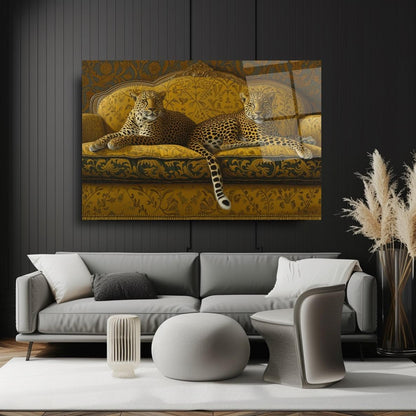 Leopar Yatay Cam Tablo