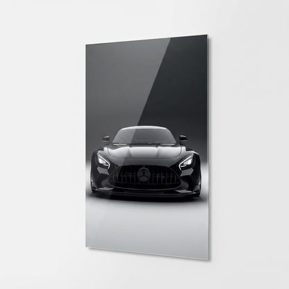 Siyah Mercedes AMG GT Otomobil Tasarımı Dikey Cam Tablo