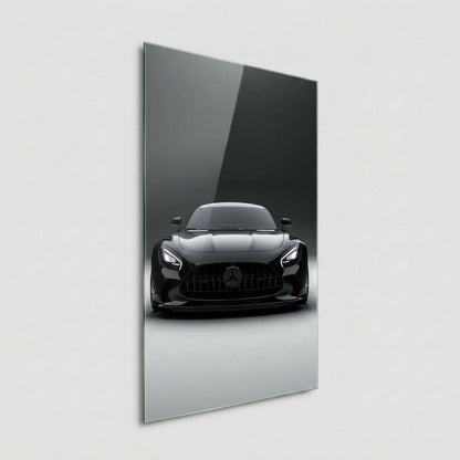 Siyah Mercedes AMG GT Otomobil Tasarımı Dikey Cam Tablo