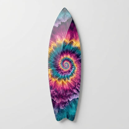 Renkli Fraktal Sarmal Surf Board Cam Tablo
