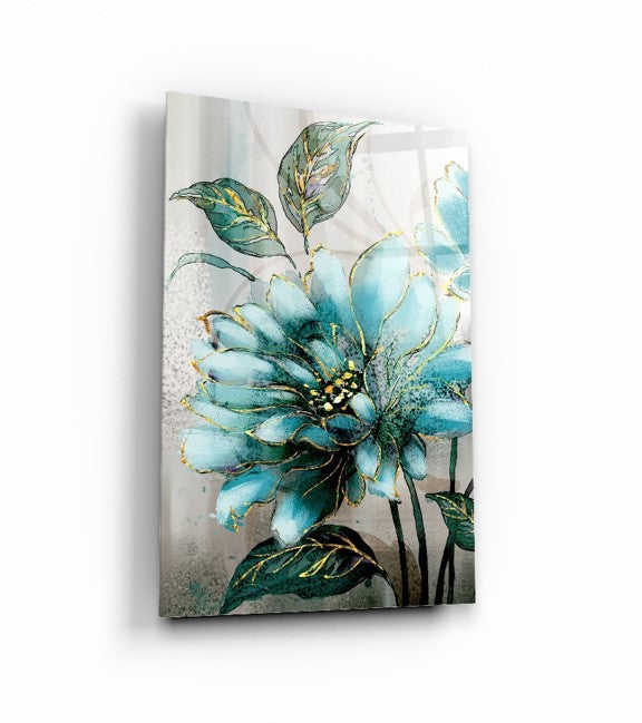 Çiçekler Double İkili Cam Tablo Seti