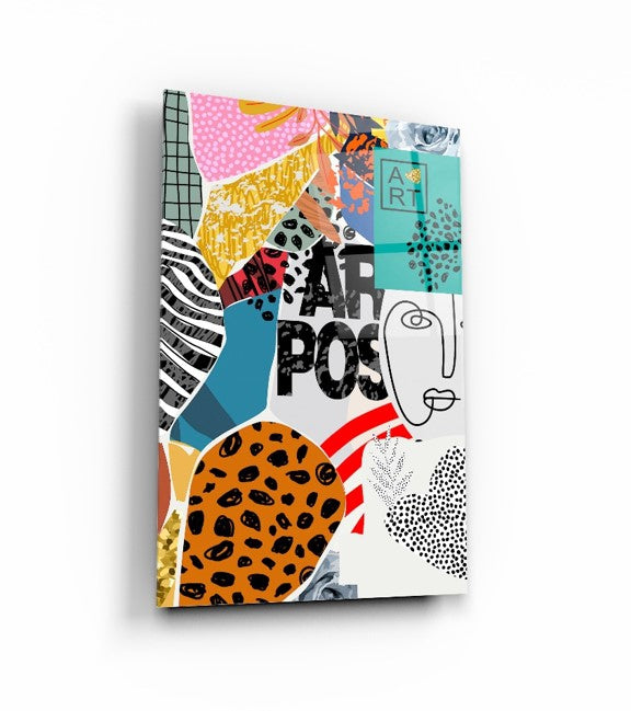 Pop Art Soyut Double İkili Cam Tablo Seti