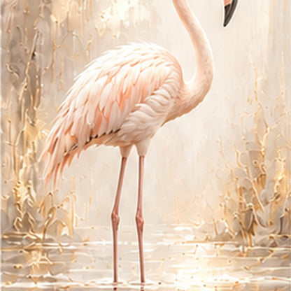 Şeftali Flamingo Dikey Kaykay Cam Tablo — Desenin baskı detayı