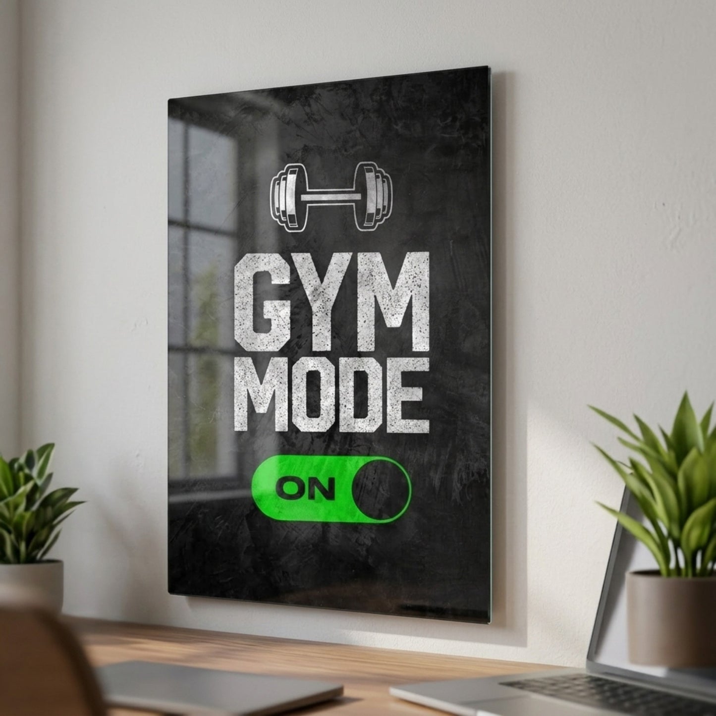 Gym Mode On Motivasyon Dikey Cam Tablo