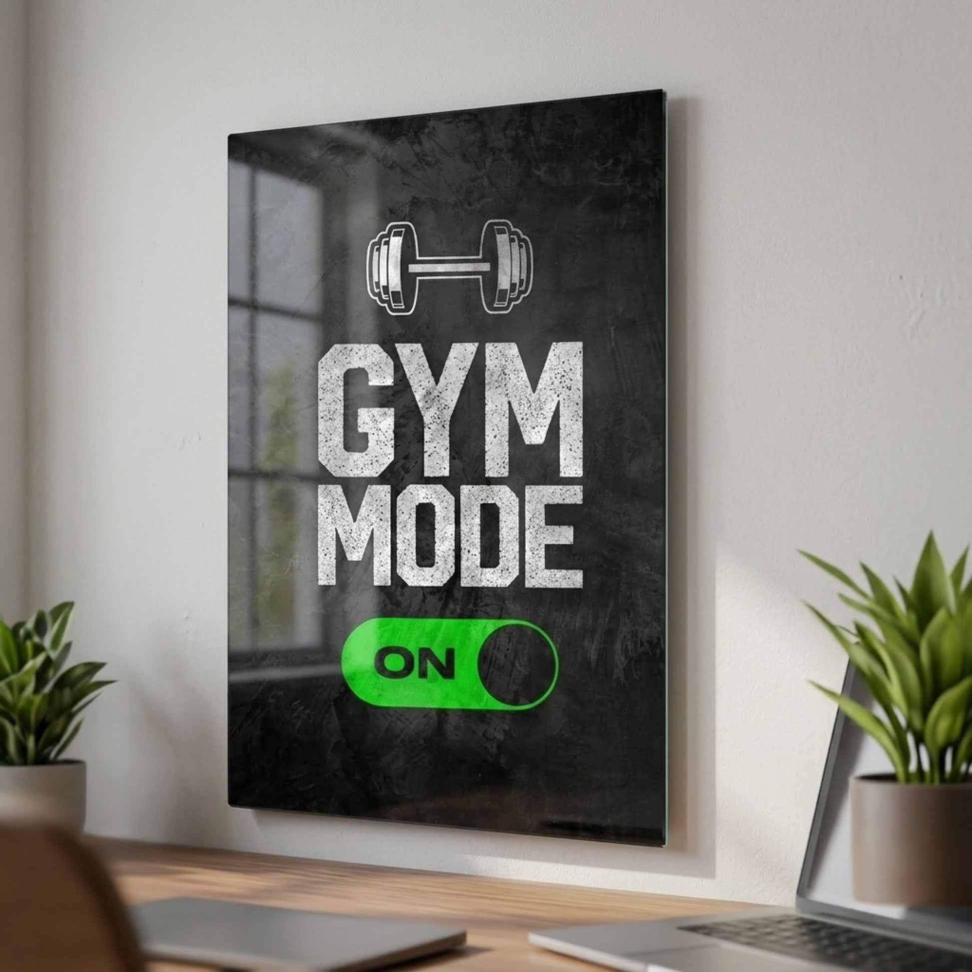 Gym Mode On Motivasyon Dikey Cam Tablo
