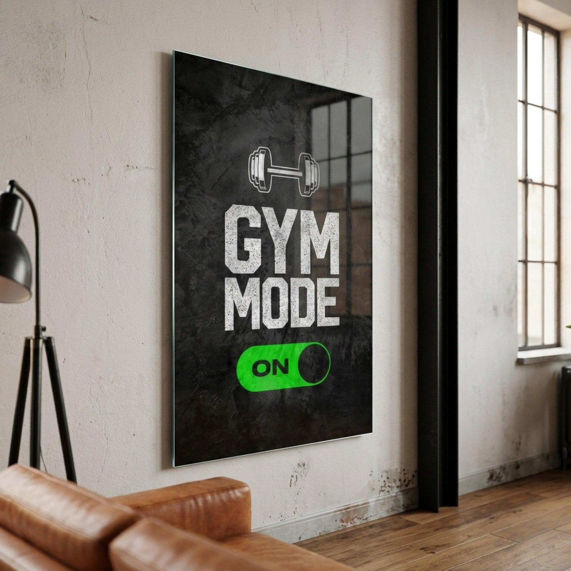 Gym Mode On Motivasyon Dikey Cam Tablo