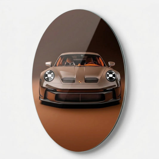 Hız Tutkunlarına Özel Prestijli Spor Araba Oval Dikey Cam Tablo