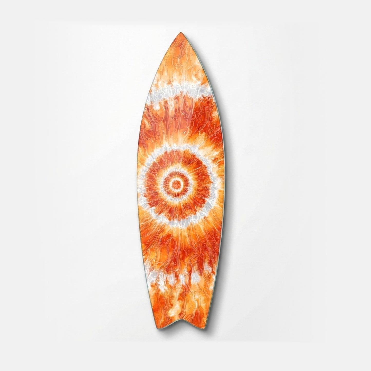 Modern Soyut Turuncu Ates Enerjisi Sanat Eseri Surf Board Cam Tablo