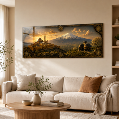 İshak Paşa Sarayı panoramik yatay cam tablo salon dekorasyonu