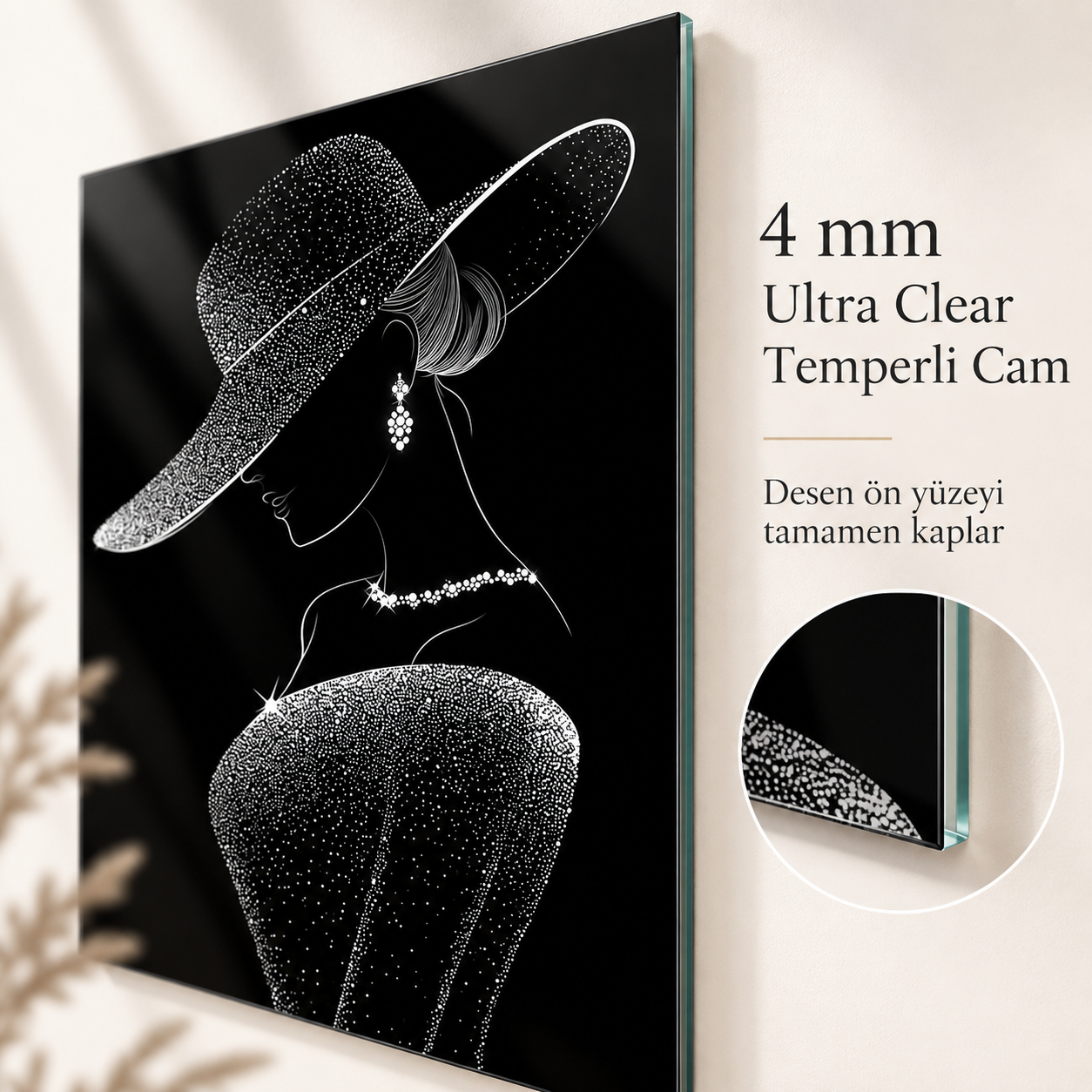 4 mm Ultra Clear temperli cam ince kenar detay görseli