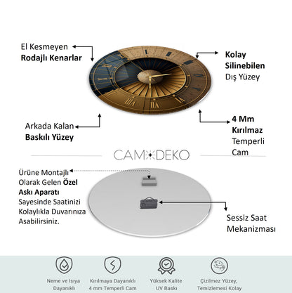 Soyut Gold Cam Saat