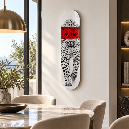 Kırmızı bantlı leopar Skate Board cam tablo - modern yemek alanı