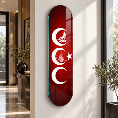 Kırmızı üç hilal UV baskı detay görseli