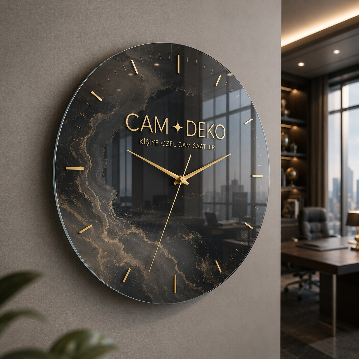 Kişiye Özel Yuvarlak Cam Duvar Saati